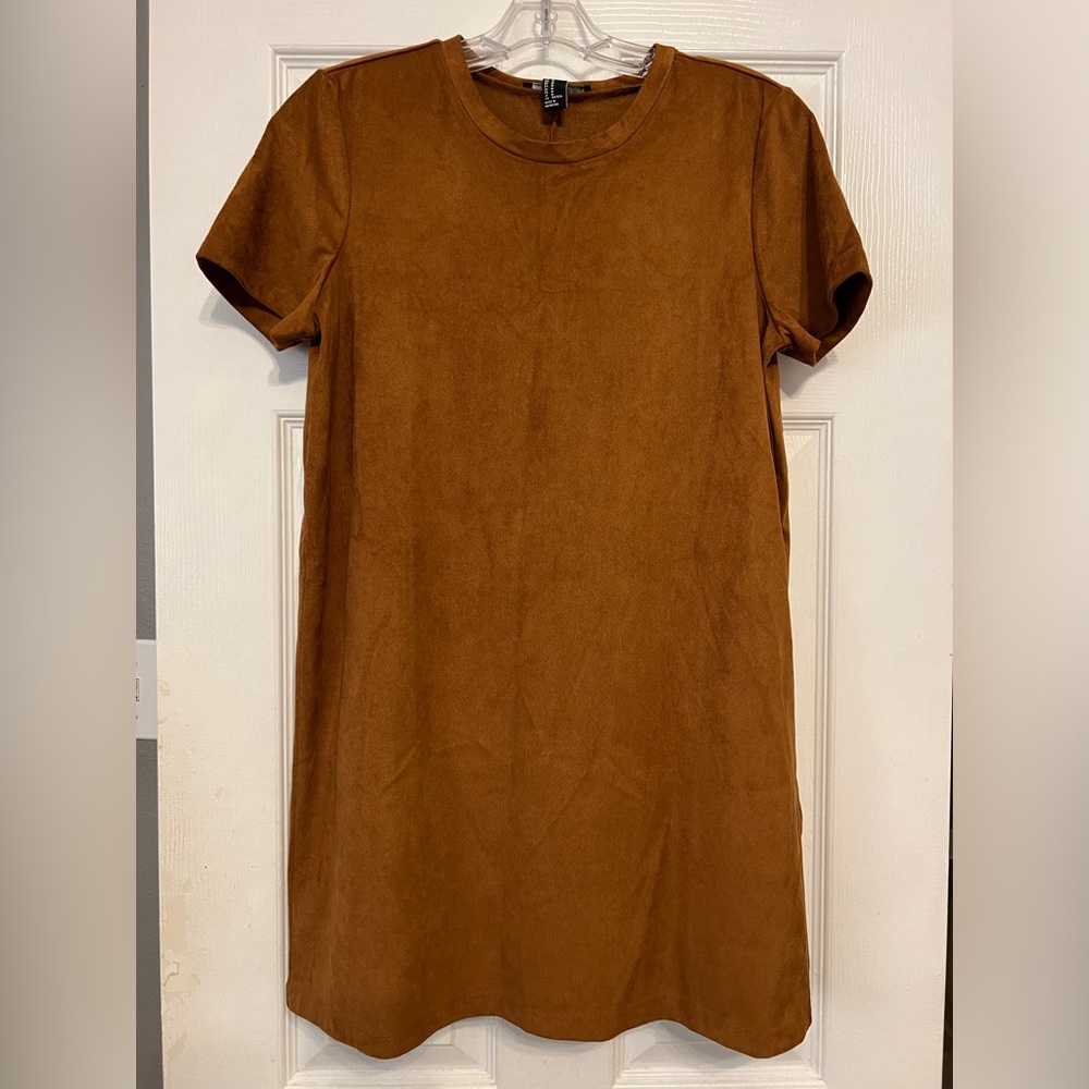 Faux suede mini dress
